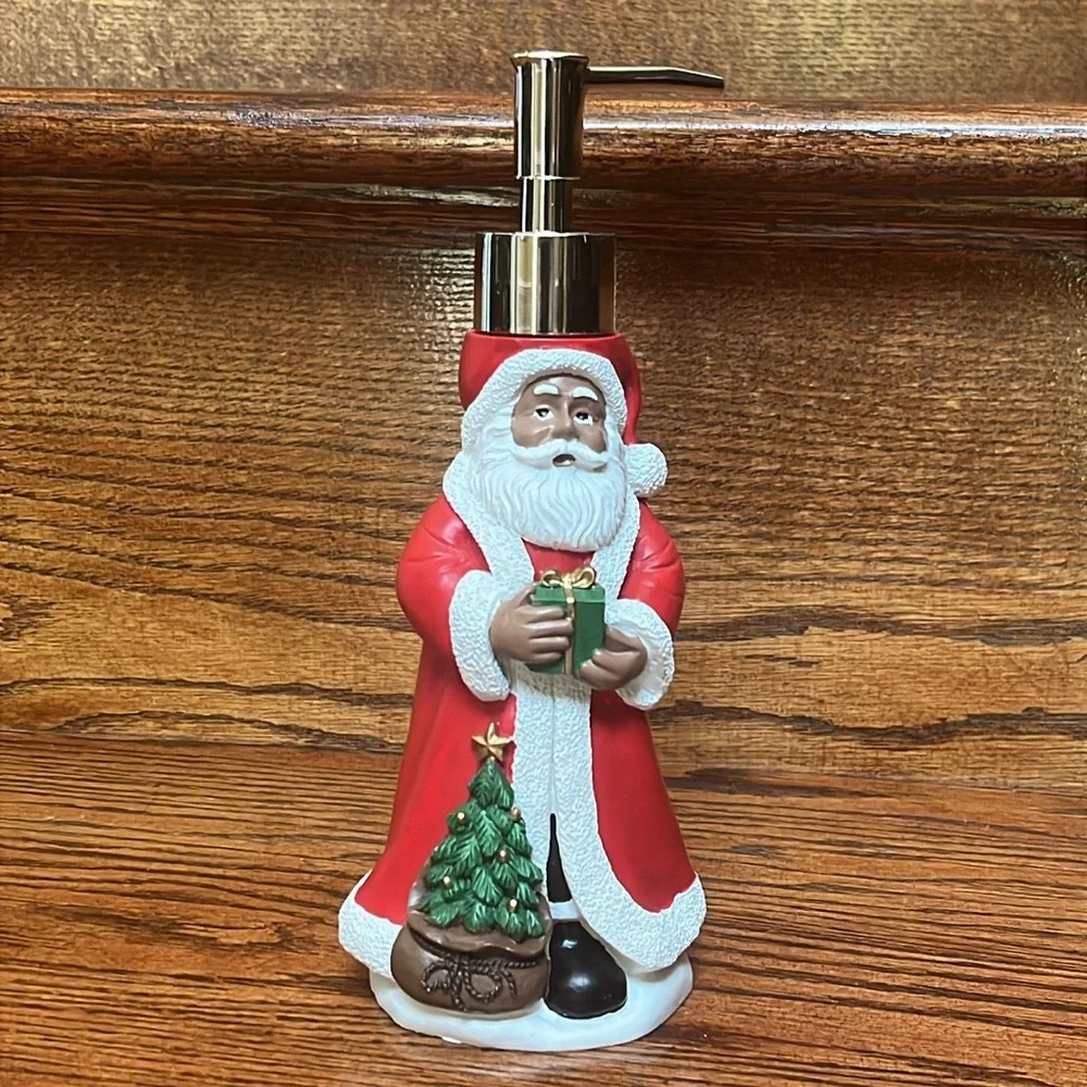 African American Santa Father Christmas Holiday Soap Dispenser